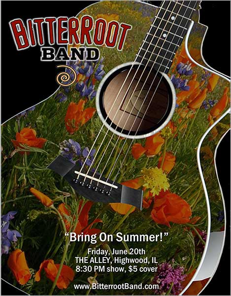 Bitterroot Band poster by Steven Hausheer, Chicago digital creator, designer, marketer and content producer
